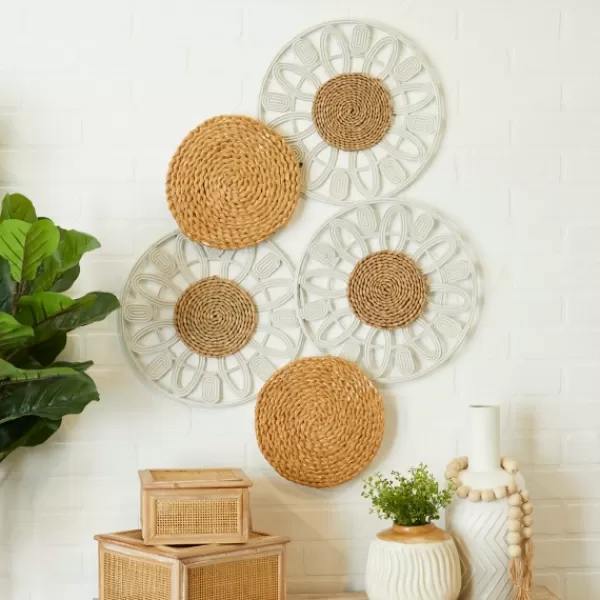 Wall Plaques-Kirkland's Home Brown And White Bohemian Abstract Wall Plaque Brown/White