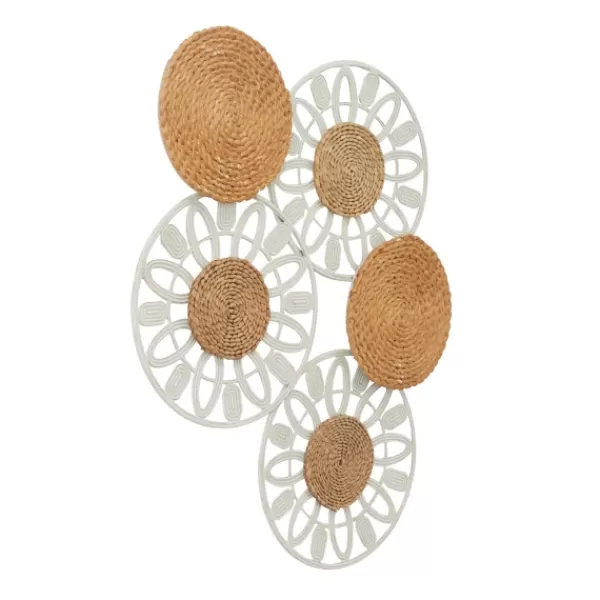 Wall Plaques-Kirkland's Home Brown And White Bohemian Abstract Wall Plaque Brown/White