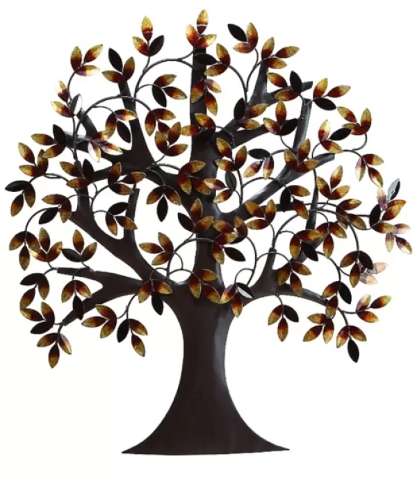 Wall Plaques-Kirkland's Home Brown Autumn Tree Metal Wall Plaque Brown/Orange