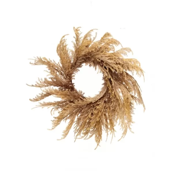 Wreaths-Kirkland's Home Brown Pampas Grass Harvest Wreath Brown/Tan