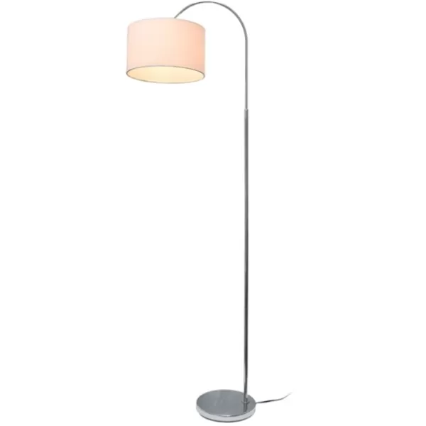 Floor Lamps-Kirkland's Home Brushed Nickel Arched Stem Floor Lamp White