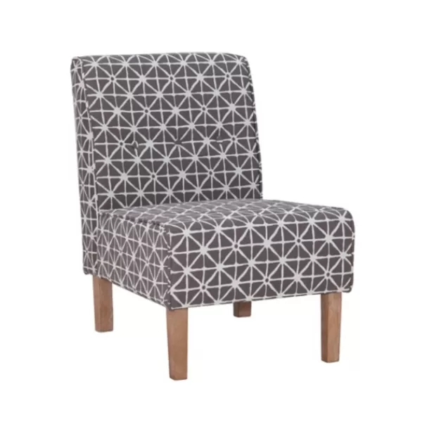 Accent Chairs-Kirkland's Home Burst Patterned Slipper Accent Chair Gray
