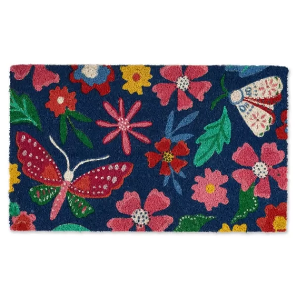 Doormats-Kirkland's Home Butterfly Blooms Doormat Blue/Pink