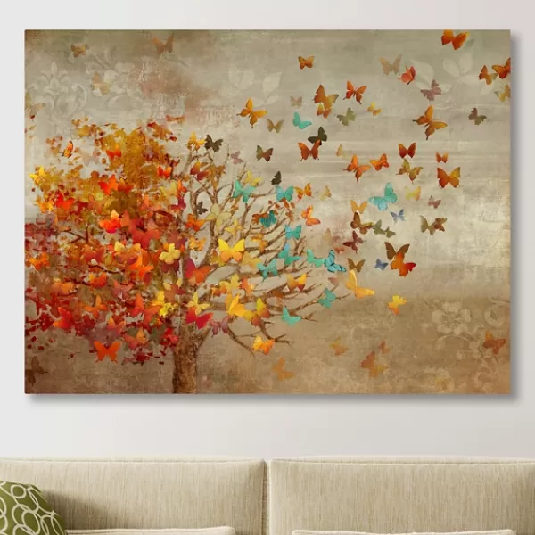 Canvas Art-Kirkland's Home Butterfly Tree Giclee Canvas Art Print, 40X30 In. Multi
