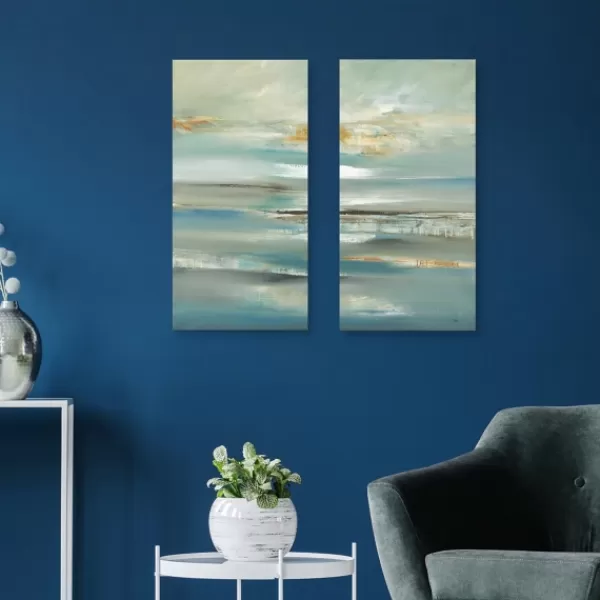 Canvas Art-Kirkland's Home By The Water Iii Canvas Art Prints, Set Of 2 Blue/Gray