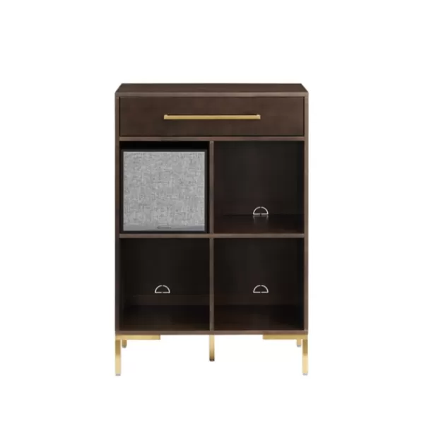 Bookshelves-Kirkland's Home Cadence Gold Record Storage Bookcase With Speaker