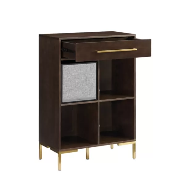 Bookshelves-Kirkland's Home Cadence Gold Record Storage Bookcase With Speaker