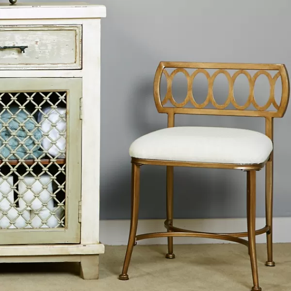 Benches & Ottomans-Kirkland's Home Canal Street Vanity Stool White