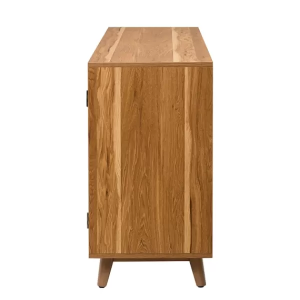 Cabinets & Sideboards-Kirkland's Home Cane Wood Storage Media Cabinet Tan