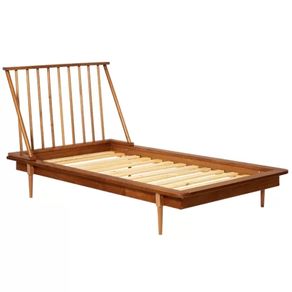 Beds & Headboards-Kirkland's Home Caramel Mid-Century Modern Twin Bed Frame Brown