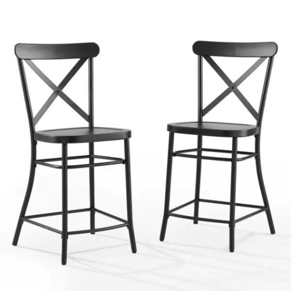 Bar Stools & Counter Height Stools-Kirkland's Home Caroline X-Back Counter Stools, Set Of 2 Black