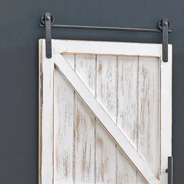 Wall Plaques-Kirkland's Home Carriage House Wood Barn Door Plaques, Set Of 2 Ivory