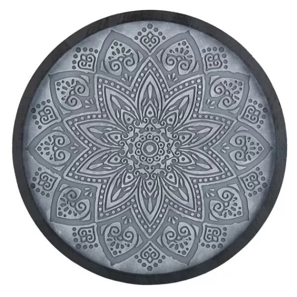 Wall Plaques-Kirkland's Home Carved Round Medallion Wall Plaque Gray