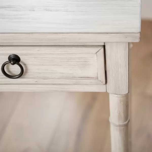 Entryway Furniture-Kirkland's Home Casey Cream 3-Drawer Console Table Ivory