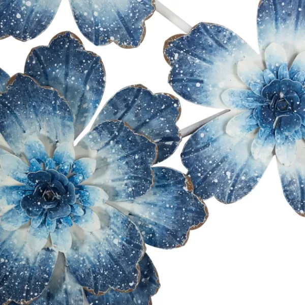 Wall Plaques-Kirkland's Home Cerulean Blossoms Ornate Wall Plaque Blue/White