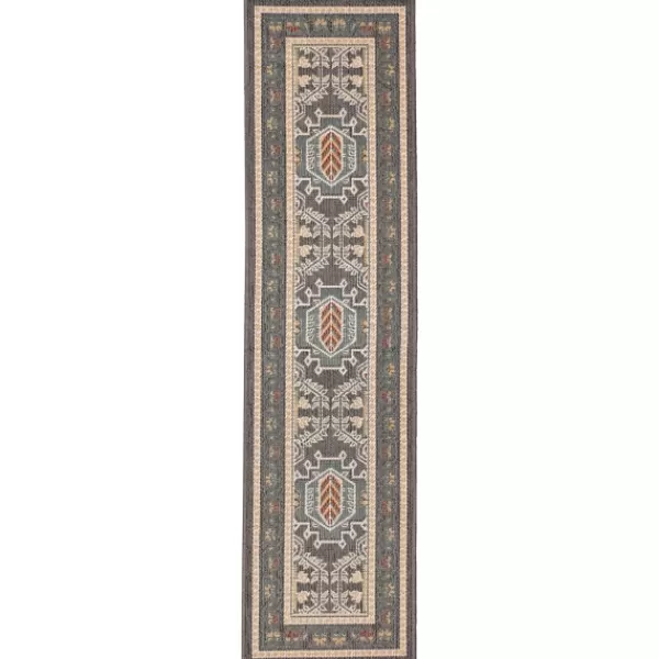 Outdoor Rugs-Kirkland's Home Charcoal Diamond Nile Indoor/Outdoor Runner, 1X7 Gray/Ivory