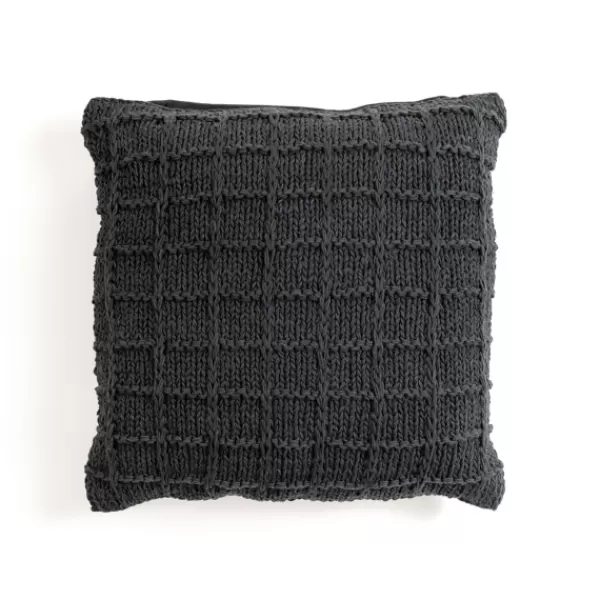 Pillows-Kirkland's Home Charcoal Knit Cotton Pillow Gray