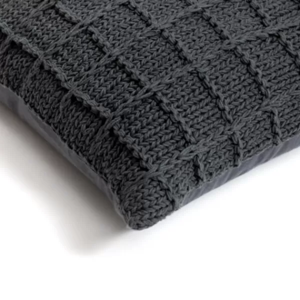 Pillows-Kirkland's Home Charcoal Knit Cotton Pillow Gray