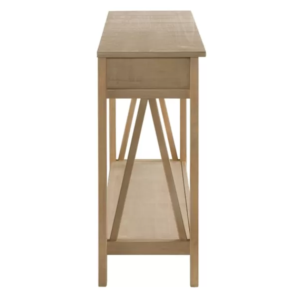 Console Tables-Kirkland's Home Charleston Rustic Gray Console Table With Shelf