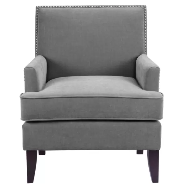 Accent Chairs-Kirkland's Home Charlie Track Arm Club Accent Chair Gray