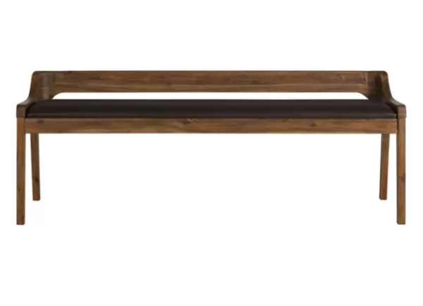 Benches & Ottomans-Kirkland's Home Chestnut Acacia Wood Cushioned Bench Brown