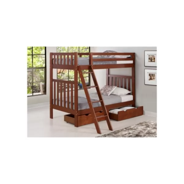 Beds & Headboards-Kirkland's Home Chestnut Pine Removable Twin Bunk Bed With Drawers