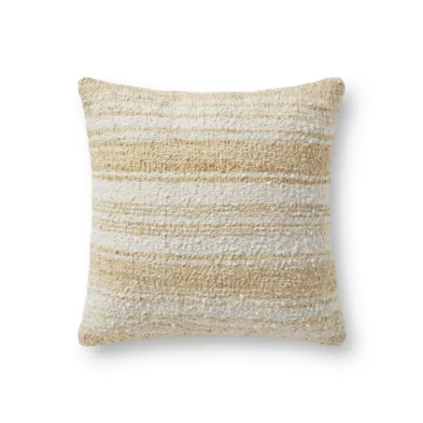 Pillows-Kirkland's Home Chris Loves Julia X Loloi Gold Anderson Pillow Gold/Ivory