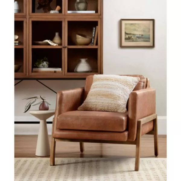 Pillows-Kirkland's Home Chris Loves Julia X Loloi Gold Anderson Pillow Gold/Ivory