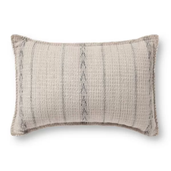 Pillows-Kirkland's Home Chris Loves Julia X Loloi Striped Athena Pillow Ivory/Black