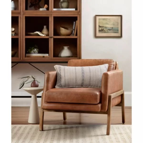 Pillows-Kirkland's Home Chris Loves Julia X Loloi Striped Athena Pillow Ivory/Black
