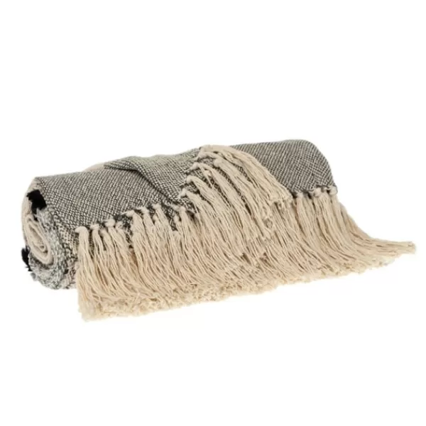 Blankets & Throws-Kirkland's Home Chunky Stitch Cotton Throw Gray