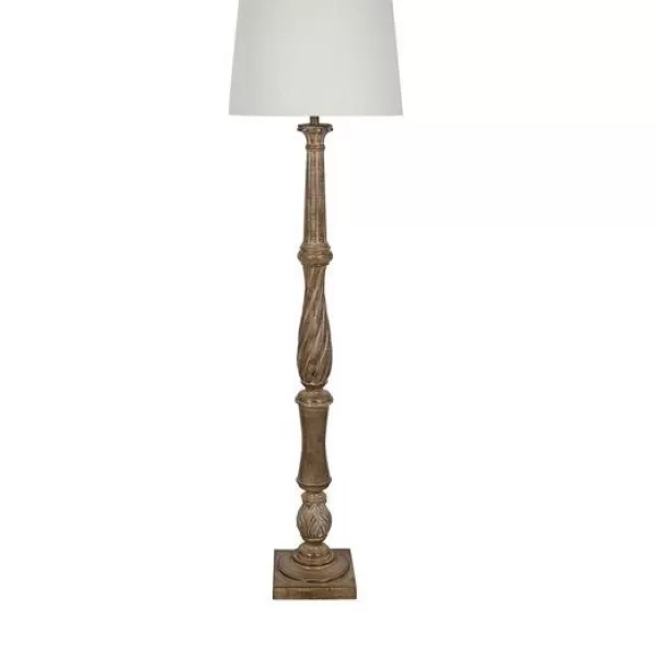 Floor Lamps-Kirkland's Home Chunky Washed Brown Floor Lamp White