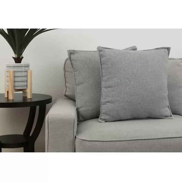 Pillows-Kirkland's Home Chunky Weave Pillows, Set Of 2 Silver