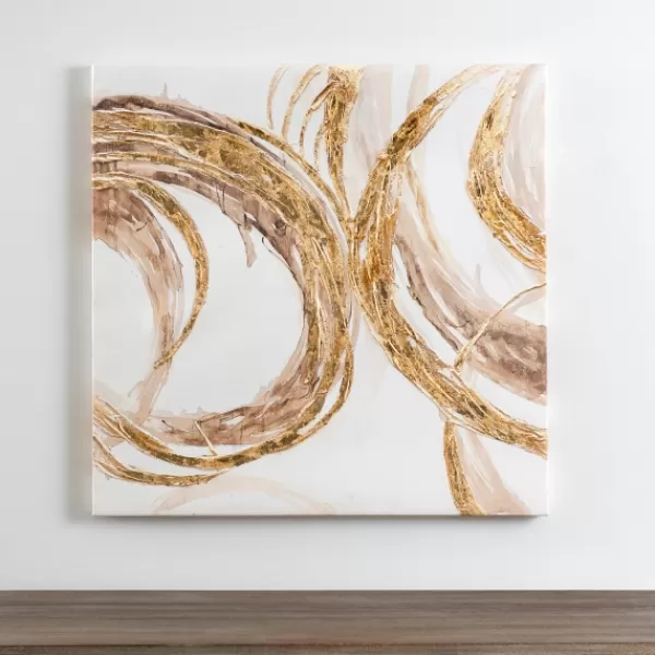 Canvas Art-Kirkland's Home Circle Abstract Canvas Art Print Gold