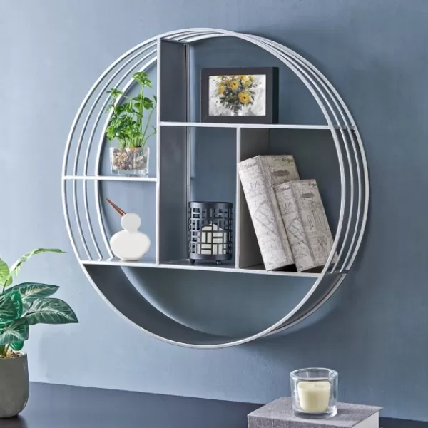 Shelves-Kirkland's Home Circular Open Sides Floating Shelf Silver