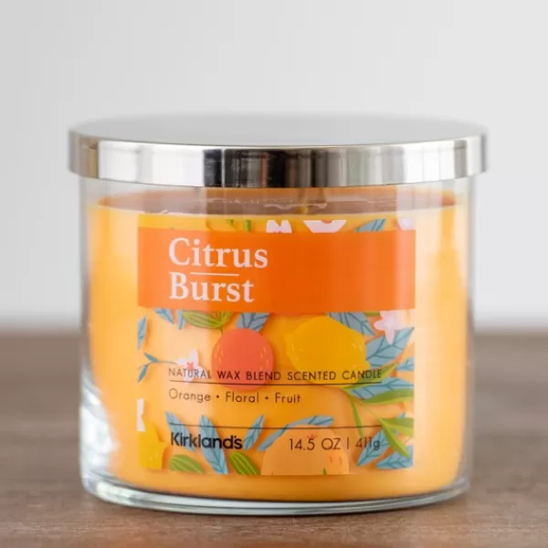 Candles-Kirkland's Home Citrus Burst Three Wick Jar Candle Orange