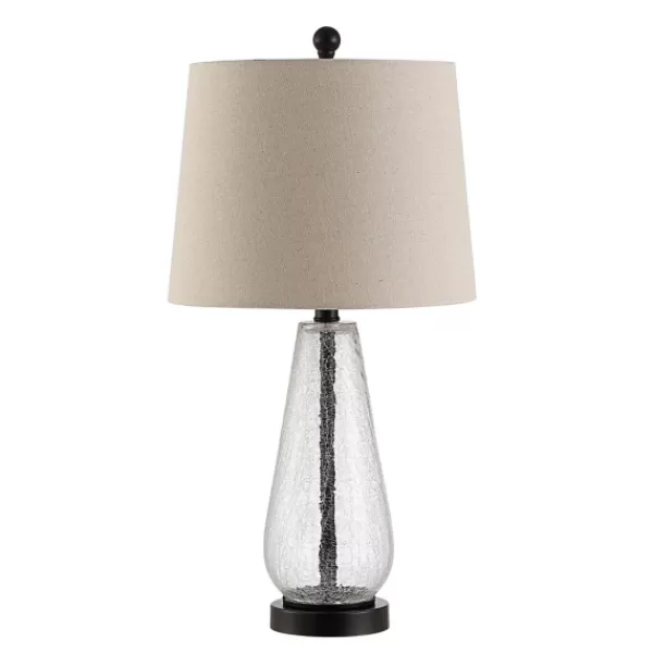 Table Lamps-Kirkland's Home Clear Crackle Glass Bronze Center Table Lamp Tan