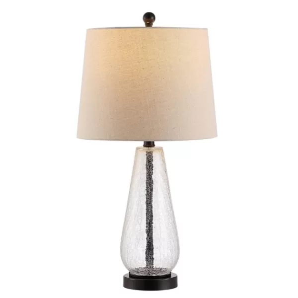 Table Lamps-Kirkland's Home Clear Crackle Glass Bronze Center Table Lamp Tan