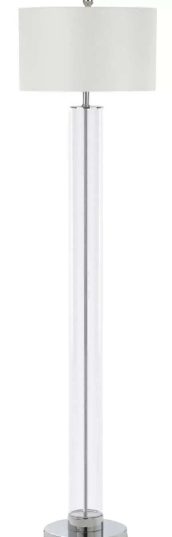 Floor Lamps-Kirkland's Home Clear Glass Demi Floor Lamp Ivory