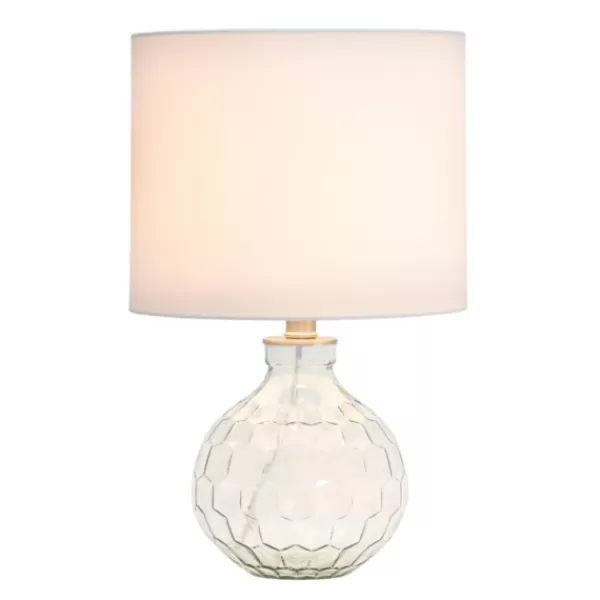 Table Lamps-Kirkland's Home Clear Glass Honeycomb Table Lamp White