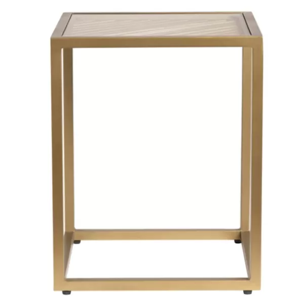Accent & End Tables-Kirkland's Home Clear Glass Top Metal Base Accent Table Gold