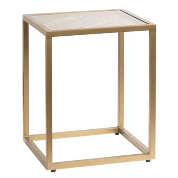 Accent & End Tables-Kirkland's Home Clear Glass Top Metal Base Accent Table Gold