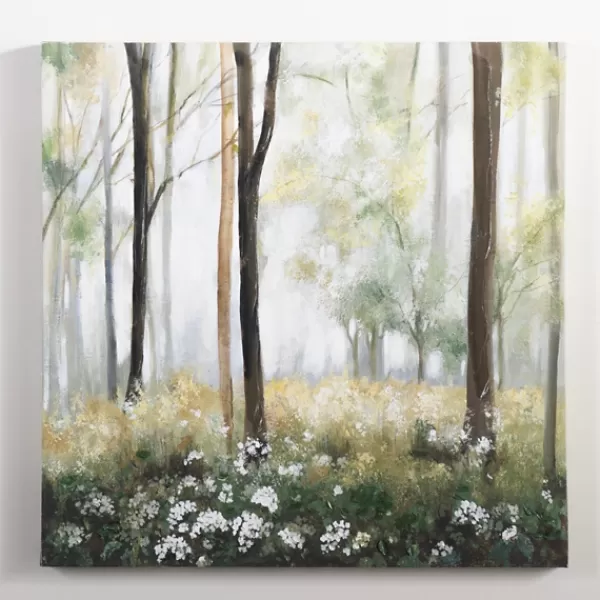 Canvas Art-Kirkland's Home Clearing Forest Scenery Canvas Art Print Green/Brown/Gray