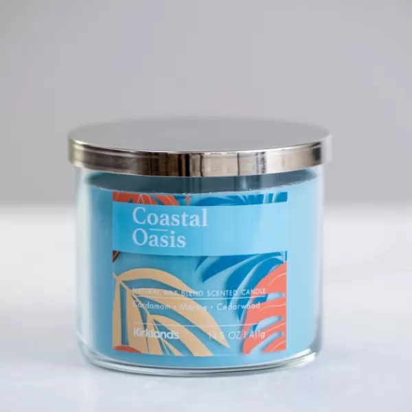 Candles-Kirkland's Home Coastal Oasis Triple Wick Jar Candle Blue