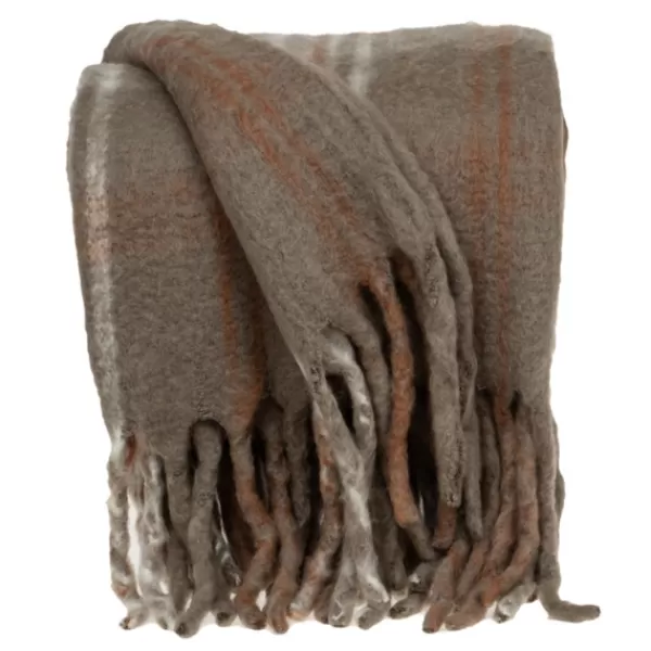Blankets & Throws-Kirkland's Home Coffee Hand Loomed Throw With Tassels Brown