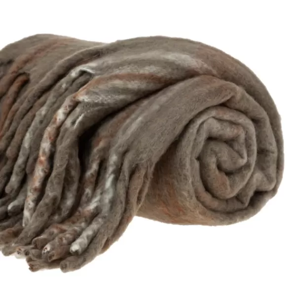 Blankets & Throws-Kirkland's Home Coffee Hand Loomed Throw With Tassels Brown