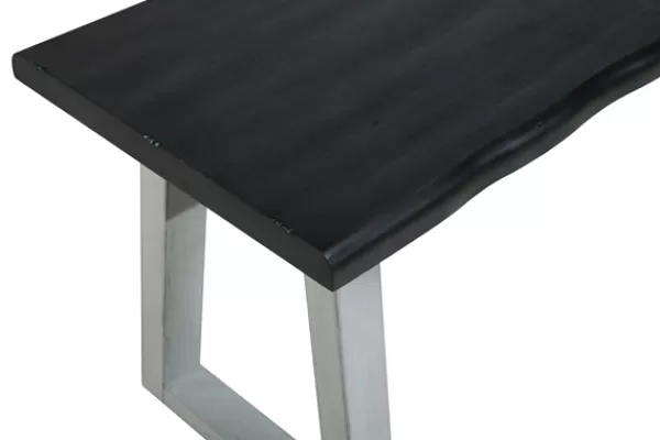 Benches & Ottomans-Kirkland's Home Collins And White Two-Tone Wood Bench Gray