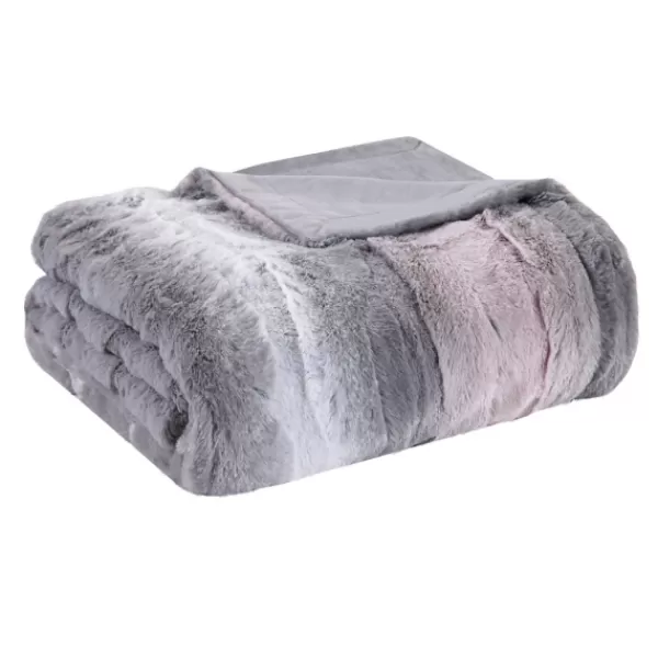 Blankets & Throws-Kirkland's Home Color Faux Fur Oversized Throw Blanket Multi