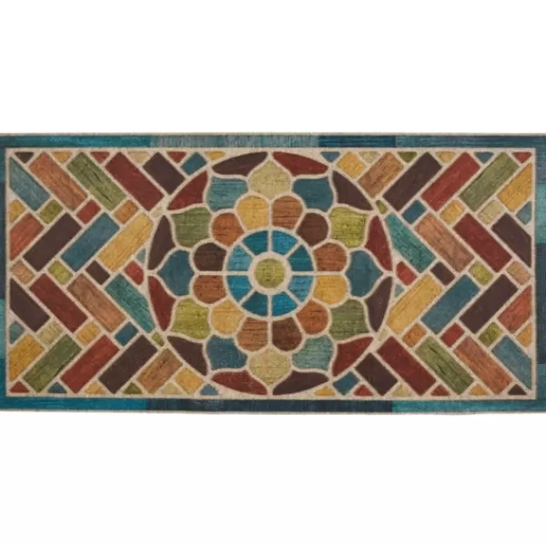 Doormats-Kirkland's Home Color Woodblock Garden Doormat Multi