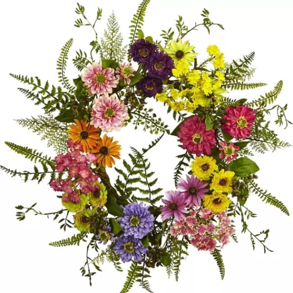 Wreaths-Kirkland's Home Colorful Mixed Floral Wreath Multi